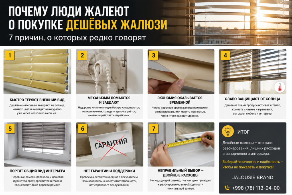 Почему люди жалеют о покупке дешёвых жалюзи — 7 причин, о которых редко говорят